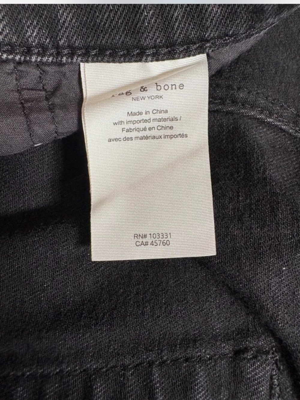 Men’s Rag & Bone Fit 2 Authentic Stretch Jeans in a Washed Black - Picture 5 of 8